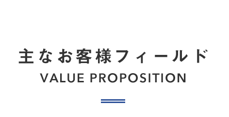 主なお客様フィールド VALUE PROPOSITION