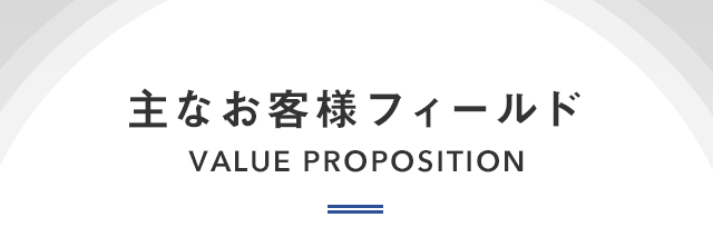 主なお客様フィールド VALUE PROPOSITION